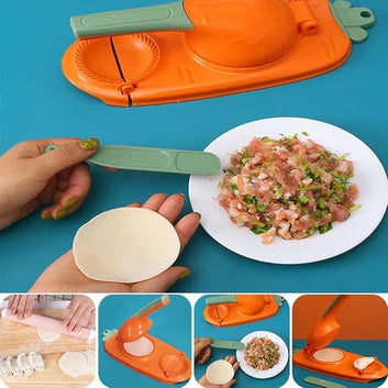 2 In 1 Dumpling Maker,Kitchen Dumpling Making Tool Baking Pastry Manual Artifact For Pressing Dumpling Skin Wrapper Mould Dough Press Maker