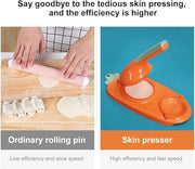 2 In 1 Dumpling Maker,Kitchen Dumpling Making Tool Baking Pastry Manual Artifact For Pressing Dumpling Skin Wrapper Mould Dough Press Maker
