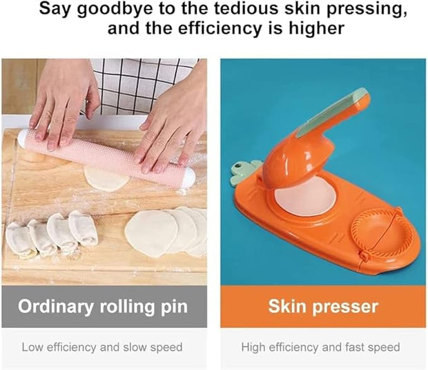 2 In 1 Dumpling Maker,Kitchen Dumpling Making Tool Baking Pastry Manual Artifact For Pressing Dumpling Skin Wrapper Mould Dough Press Maker