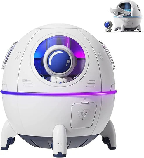 Space Capsule Air Humidifier 220ML with LED light, USB Ultrasonic Cool Mist Humidifier, Nursery Portable, Raindrop Car, Astronaut Antigravity, Cute Humidifier for Bedroom, Cool Mini Diffuser