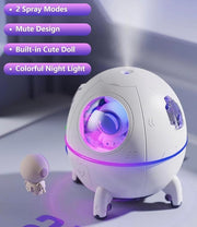 Space Capsule Air Humidifier 220ML with LED light, USB Ultrasonic Cool Mist Humidifier, Nursery Portable, Raindrop Car, Astronaut Antigravity, Cute Humidifier for Bedroom, Cool Mini Diffuser