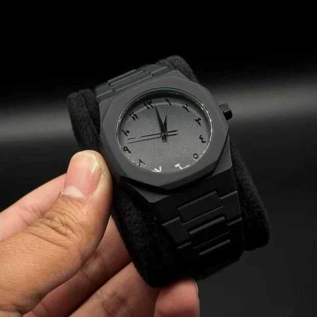 Premium Black Arabic Aura Watch