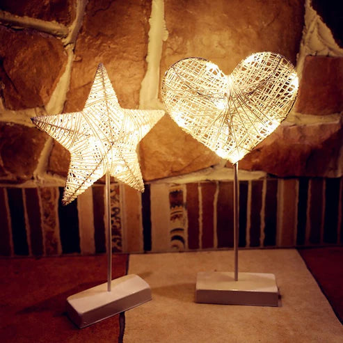 LED Lights Flashing Lights Lights Stars Romantic Room Layout Decoration Love Stars Lamp Table Lamp Rattan Lamp Ball